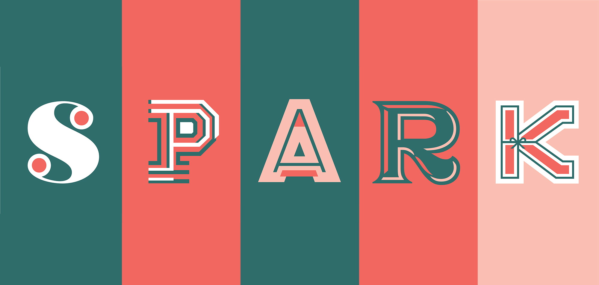 Spark in different typefaces