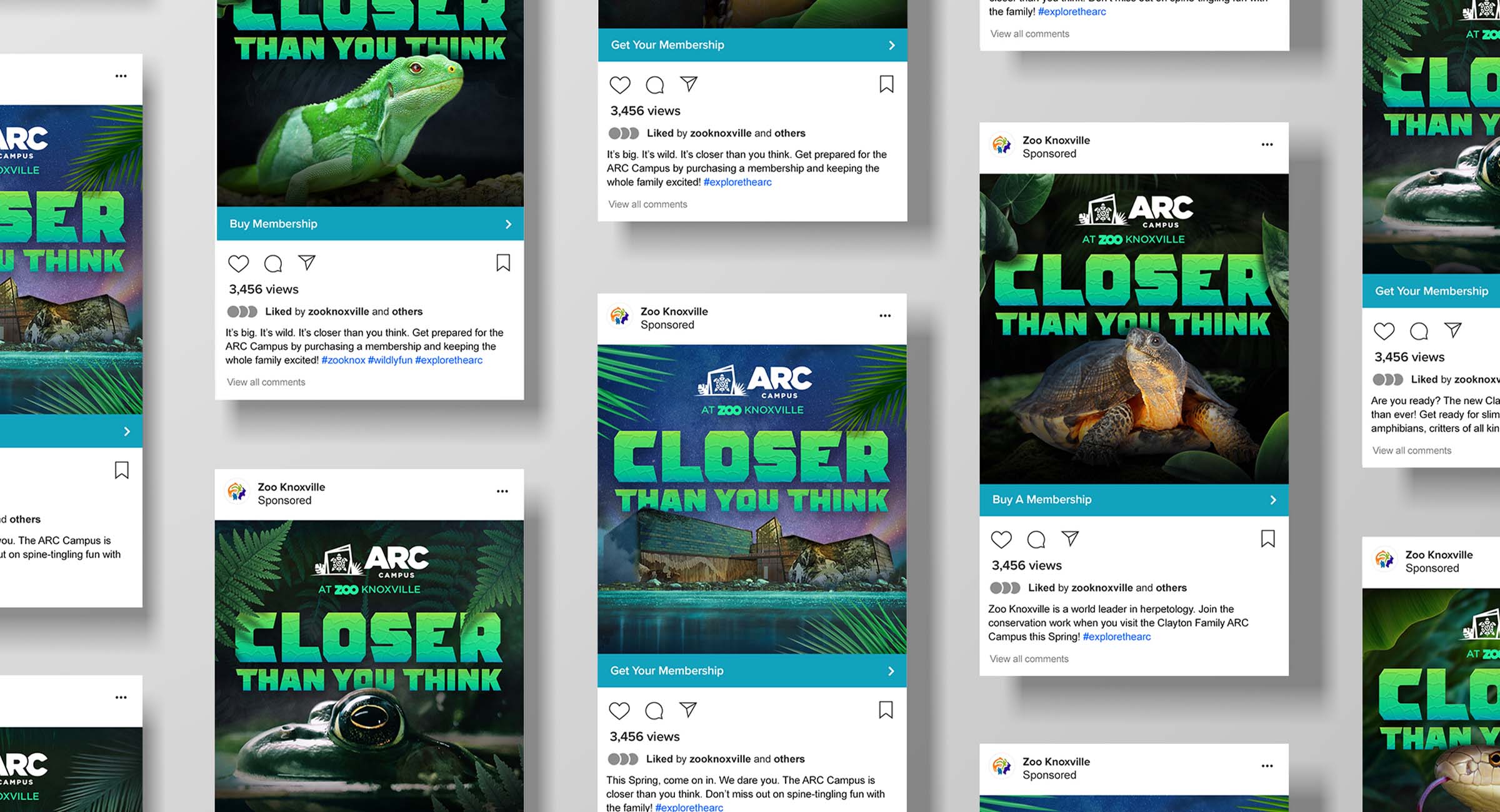 collage of arc social media ads