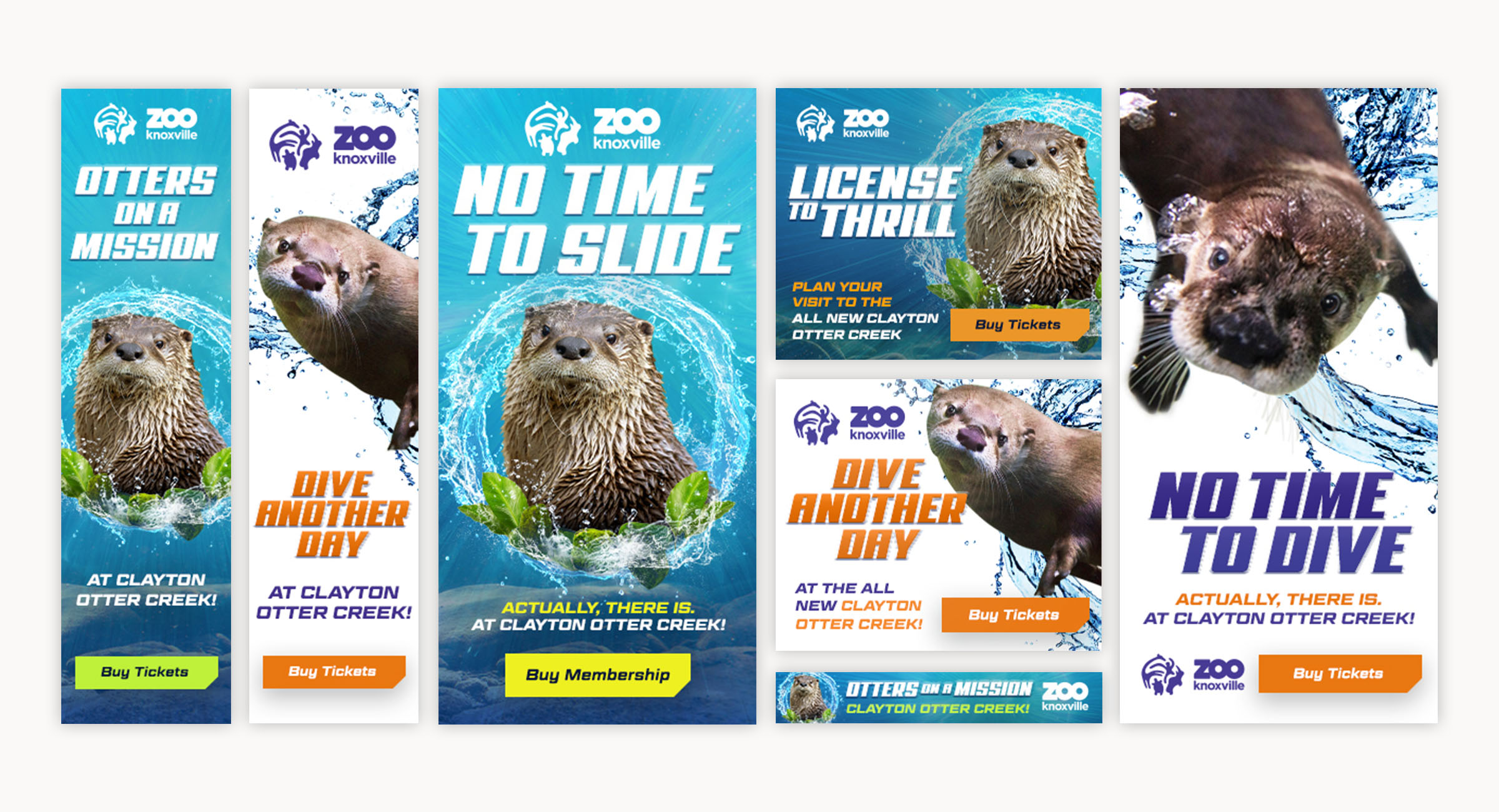 otters on a mission ads collage