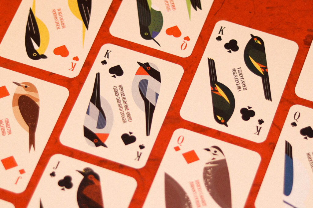 endangered bird playing card designs