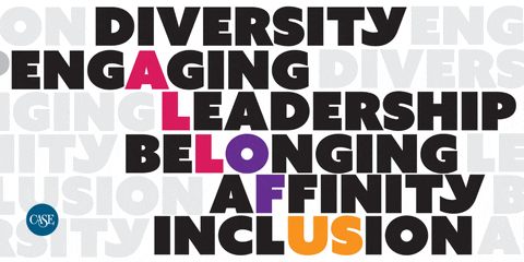 The words Diversity, Engaging, Leadership, Belonging, Affinity, and Inclusion fade out, replaced with All Of Us