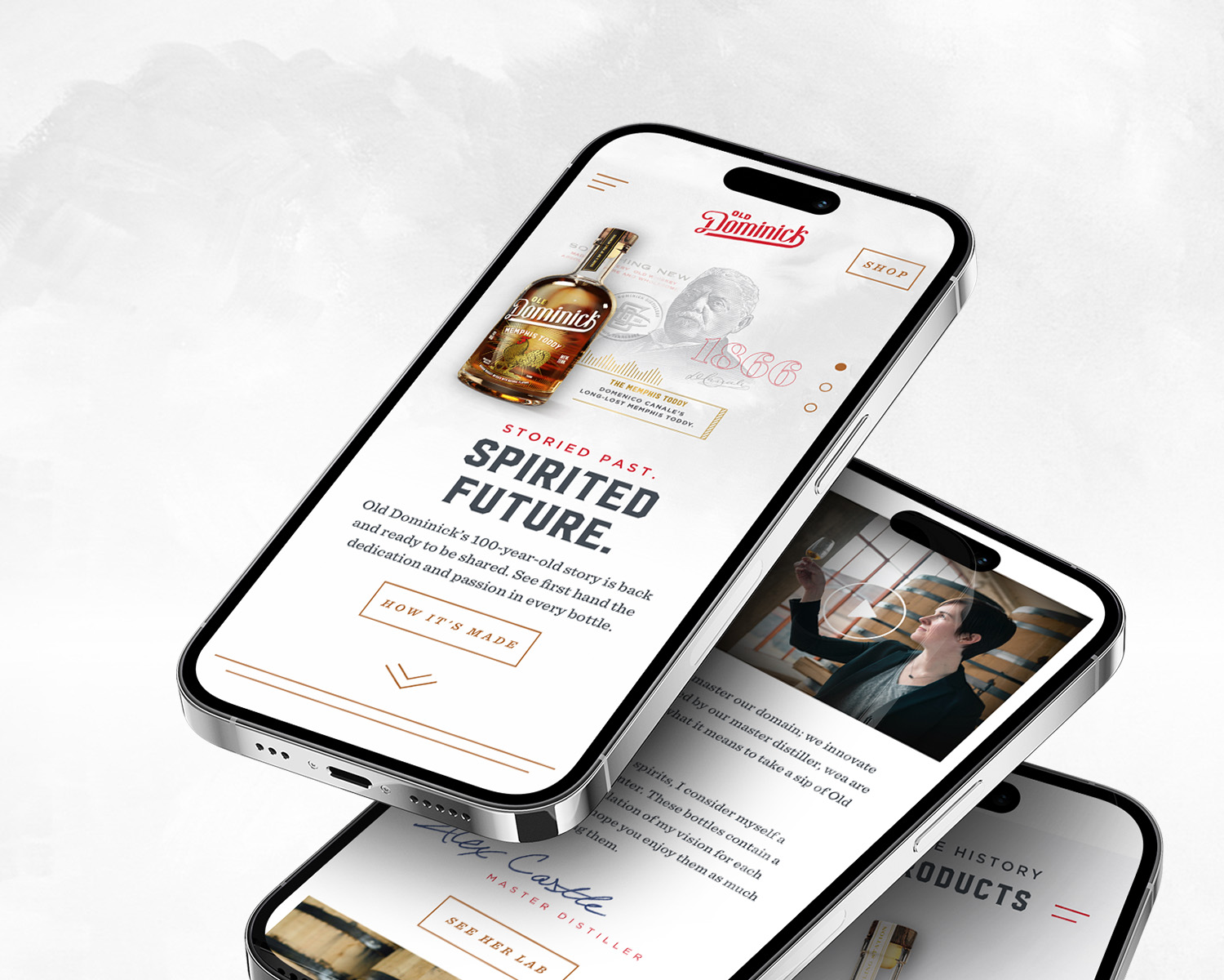 three phone screens showing the ODD website.