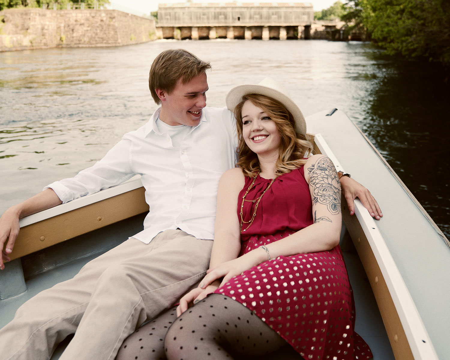 Couple in a boat.