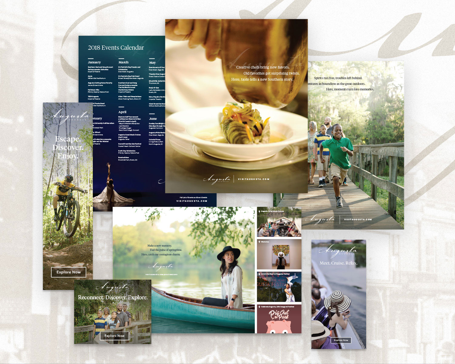 Collage of assets for Augusta.