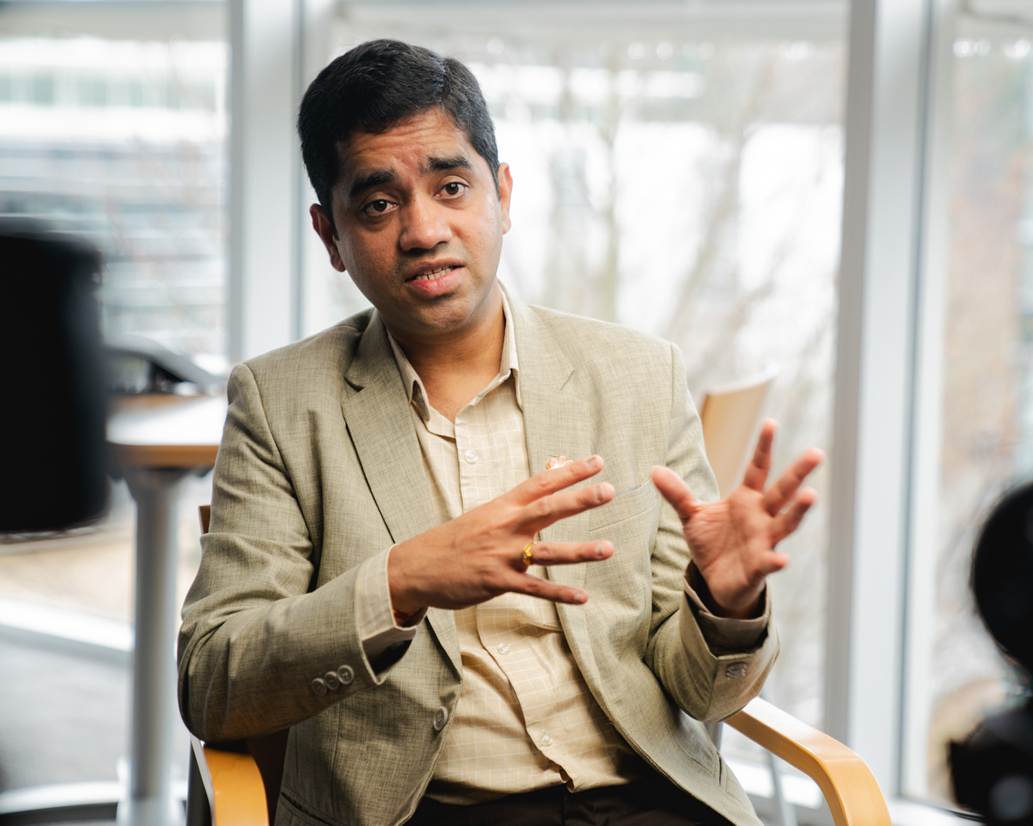 Man speaking to camera for Scribble.